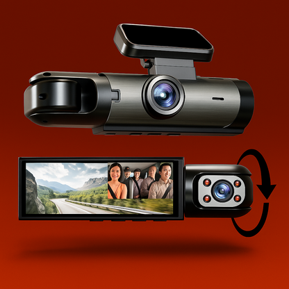 📹 Câmara Automóvel Dupla 1080P – Segurança Total Dia e Noite